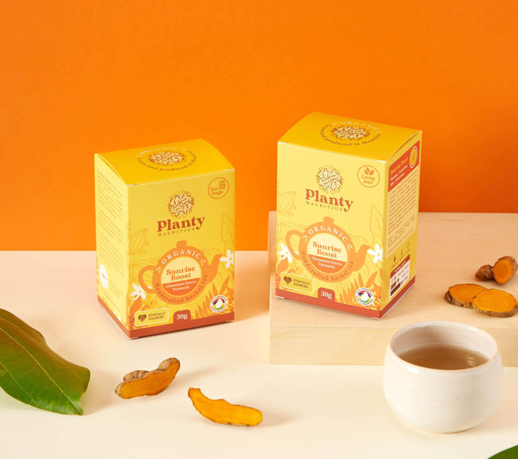 Drink sunrise boost Cinnamon leaves and turmeric infusion ready to drink